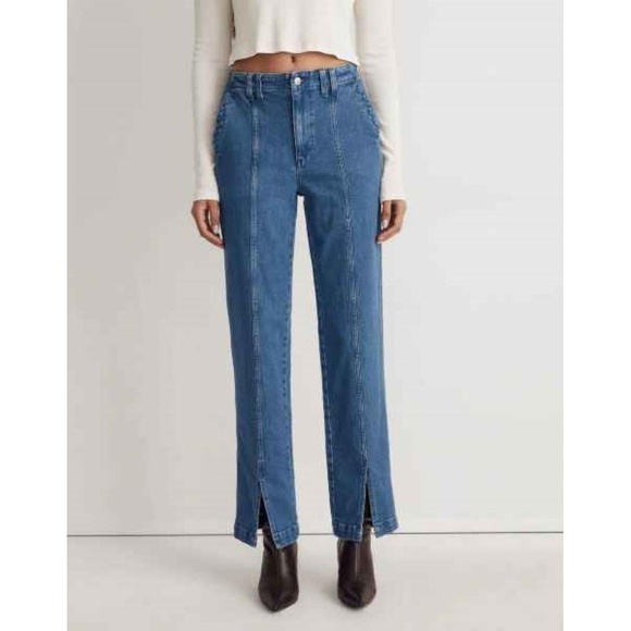 NWT Madewell The Perfect Vintage Straight Leg Jean Front Seam Split Hem Sz W33 - Picture 1 of 15